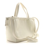 Calfskin Cuir Small Triomphe Cabas Drawstring White