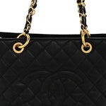 Caviar Quilted Grand Shopping Tote GST Black