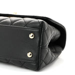 Caviar Quilted Mini Coco Handle Flap Black