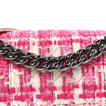 Patent Tweed Medium Boy Flap White