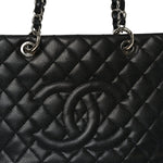 Caviar Quilted Grand Shopping Tote GST Black