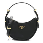 Soft Calfskin Mini Arque Shoulder Bag Black