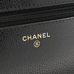 Caviar Quilted Wallet on Chain WOC Black
