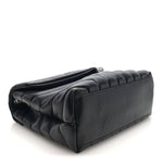Calfskin Y Quilted Monogram Small Loulou Chain Satchel Black