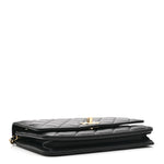 Lambskin Quilted Trendy CC Wallet On Chain WOC Black