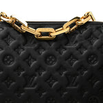 Lambskin Embossed Monogram Coussin MM Black