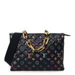 Lambskin Embossed Monogram LV Garden Coussin MM Navy Blue