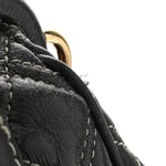 Calfskin Quilted Stam Dark Grey