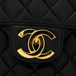 Lambskin Quilted XL Jumbo Single Flap Black