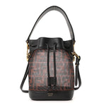 Mesh Vitello Grace F is Fendi FF 1974 Mini Mon Tresor Bucket Bag Marrone Black Ebano