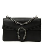 Pebbled Calfskin Small Dionysus Shoulder Bag Black