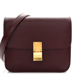 Box Calfskin Teen Classic Box Flap Bag Burgundy