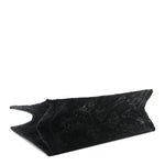 Embroidered 3D Macrame D-Lace Sun Medium Book Tote Black