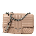 Soft Calfskin Impunture Diagramme Medium Chain Flap Shoulder Bag Cipria