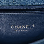 Denim Quilted Large Boy Flap Blue