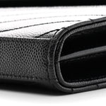 Grain De Poudre Matelasse Chevron Monogram Chain Wallet Black