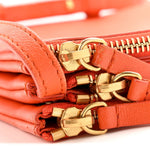 Lambskin Large Trio Crossbody Bag Orange