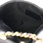 Shiny Aged Calfskin Quilted Waist Belt Bag Black