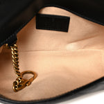Calfskin Matelasse Super Mini GG Marmont Shoulder Bag Black
