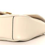 Calfskin Matelasse Small GG Marmont Shoulder Bag White