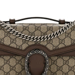 GG Supreme Monogram Textured Dollar Calfskin Top Handle Dionysus Shoulder Bag Beige Ebony New Acero