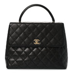 Caviar Quilted Jumbo Kelly Flap Black