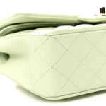 Caviar Quilted Small Double Flap Light Green