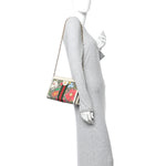GG Supreme Monogram Flora Web Small Ophidia Chain Shoulder Bag White