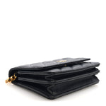 Lambskin Quilted CC Pearl Enamel Clutch on Chain WOC Black