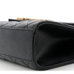 Grain De Poudre Textured Mixed Matelasse Triquilt Medium Monogram Satchel Black