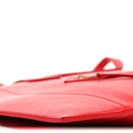 Glossy Calfskin Flat Luggage Shoulder Bag Ultra Red