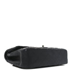 Iridescent Caviar Quilted Medium Double Flap Black