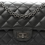 Metallic Sheepskin Quilted 2.55 Reissue Mini Flap Dark Silver