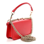Calfskin Enamel Vlogo Small Loco Shoulder Bag Rouge Pur