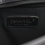 Calfskin Embossed Stitch Large Boy Flap Black