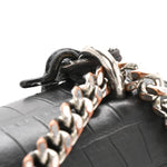 Calfskin Crocodile Embossed Medium Monogram Sunset Black