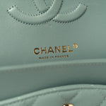 Caviar Quilted Medium Double Flap Dark Green