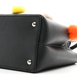Vitello Dolce Mink Fur Pom Pom Petite 2Jours Tote Black Multicolor