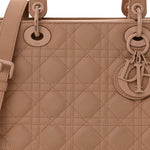 Ultra Matte Calfskin Cannage Medium Lady Dior Beige