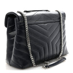Calfskin Y Quilted Monogram Medium Loulou Chain Satchel Deep Marine
