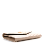 Grain De Poudre Matelasse Chevron Monogram Envelope Clutch Dark Beige