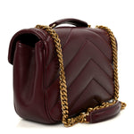 Lambskin Chevron Quilted Small LouLou Rouge Cabernet