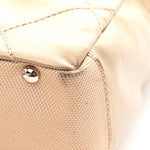 Metallic Coated Canvas Quilted Small Paris Biarritz Tote Gold
