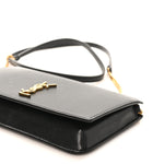 Smooth Calfskin Monogram Phone Holder Crossbody Black