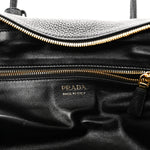 Vitello Daino Soft Large Top Handle Bag Black
