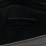 Calfskin Crocodile Embossed Uptown Monogram Pouch Black