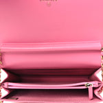 Lambskin Quilted Boy Square Wallet on Chain WOC Pink