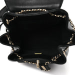 Lambskin Quilted Small Duma Drawstring Backpack Black