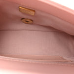 Lambskin Quilted Mini Heart Charms Flap Light Pink