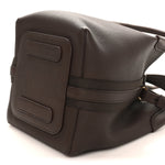 Grained Calfskin Small Bale Bag Dark Brown